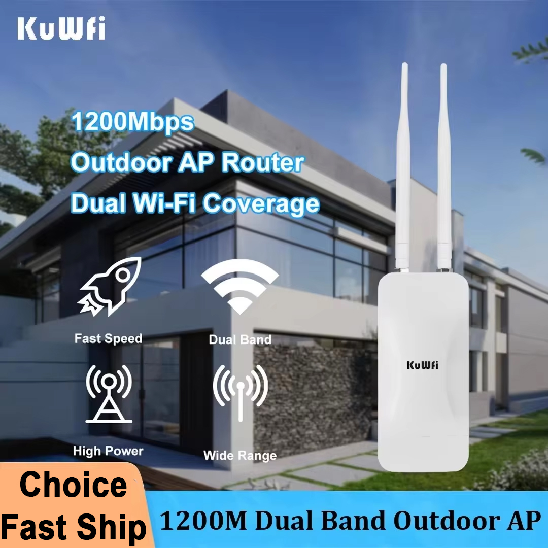 Outdoor Power Post - KuWFi High Power AP1200 กลางแจ้งไร้สาย Wifi