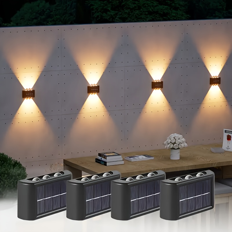 Outdoor Power For Lights - ไฟ LED พลังงานแสงอาทิตย์สำหรับภายนอกอาคาร กันน้ำ ติดผนัง ส่องสว่างขึ้นและลง