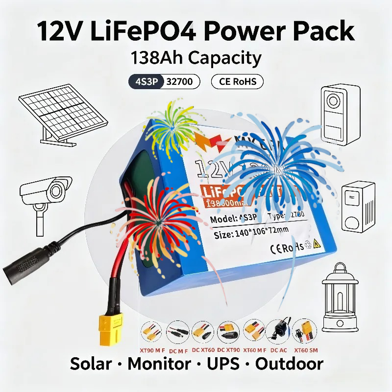 Outdoor Uninterruptible Power Supply - แบตเตอรี่แบบชาร์จได้ 12V 4S3P 32700 พร้อมแผงป้องกัน BMS