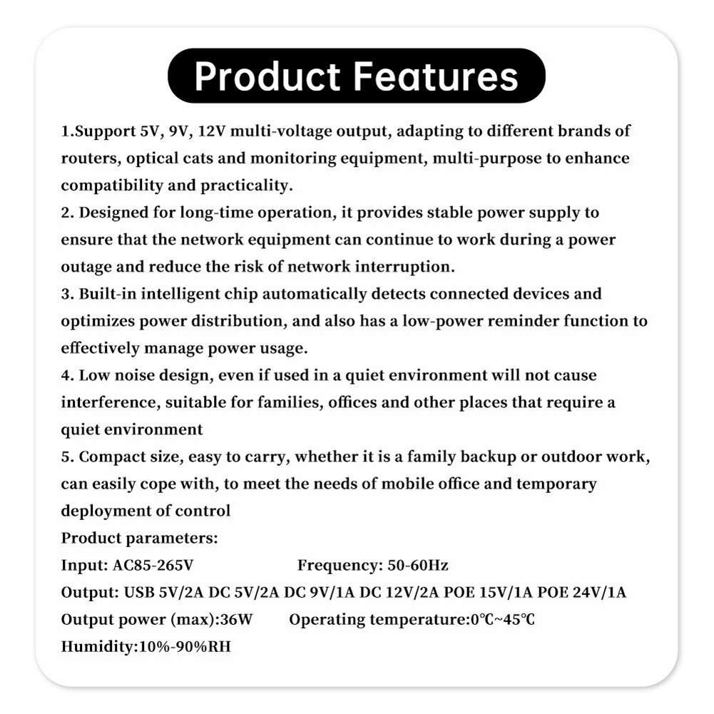 Outdoor Uninterruptible Power Supply - 1018L 5V 9V 12V แบตเตอรี่สำรอง DC