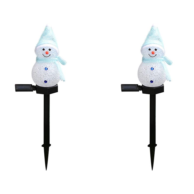 Outdoor Power For Xmas Lights - ไฟโซลาร์รูปตุ๊กตาหิมะ AA81-2X ไฟ LED พลังงานแสงอาทิตย์สำหรับตกแต่งคริสต์มาส ไฟประดับสวนกลางแจ้ง