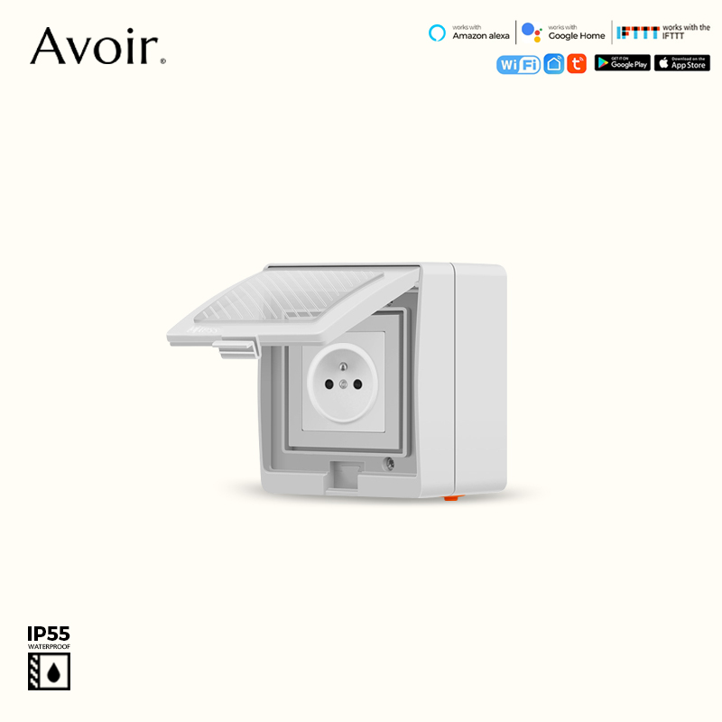 Outdoor Power Outlet With Remote Control - Avoir IP55 Tuya Wifi ซ็อกเก็ตไฟฟ้ากันน้ํา FR