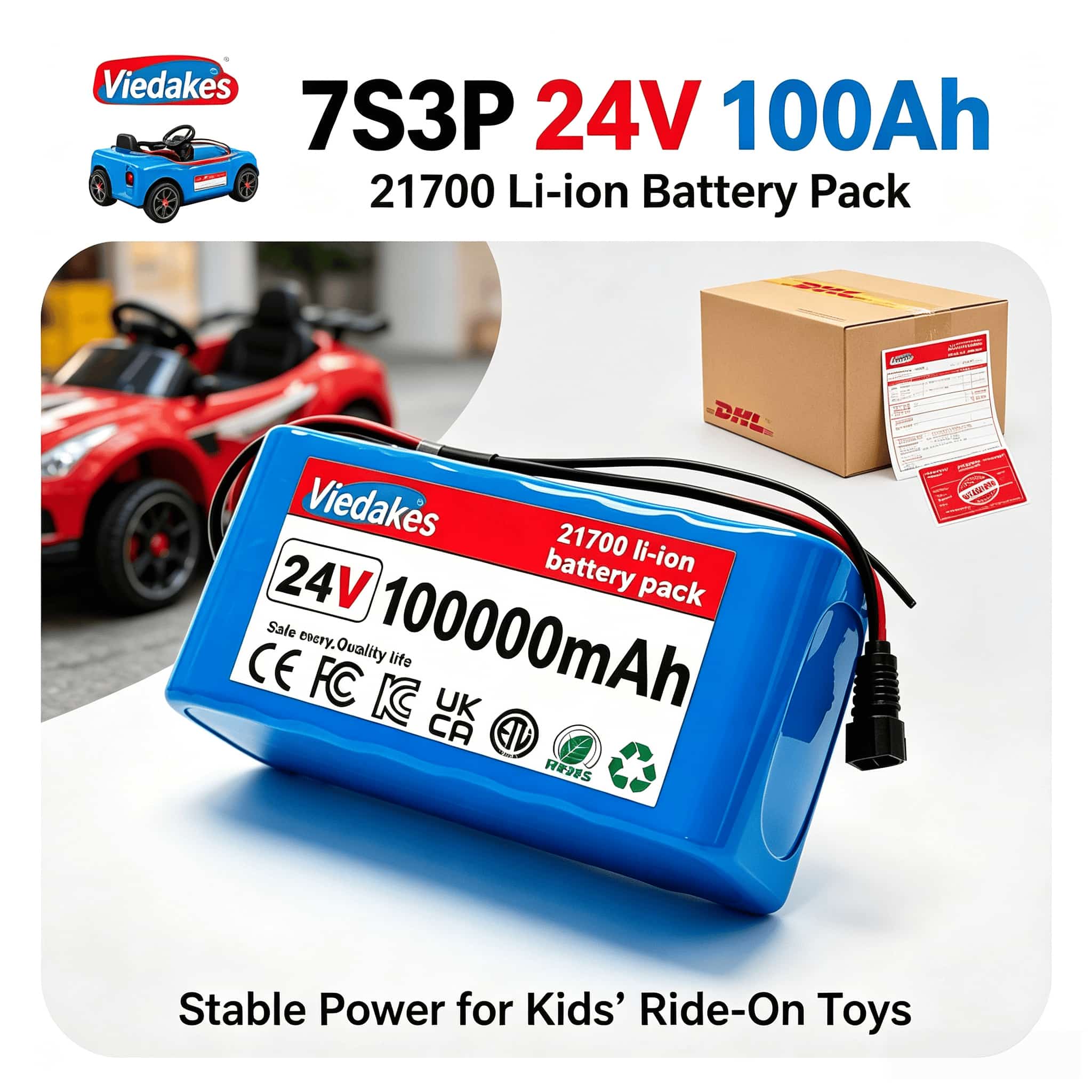 Outdoor Power Wheelchair - แบตเตอรี่ 24V 21700 7S3P 80Ah พร้อมระบบป้องกันการชาร์จเกิน