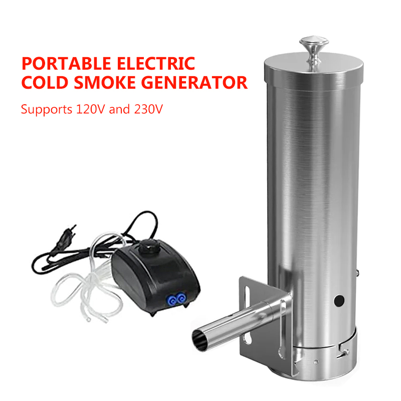 Outdoor Power Inverter - เครื่องสูบบุหรี่บาร์บีคิวไฟฟ้าแบบพกพาพร้อมฝาปิดและปั๊มลม เครื่องกําเนิดควันเย็นกลางแจ้งเม็ดไม้