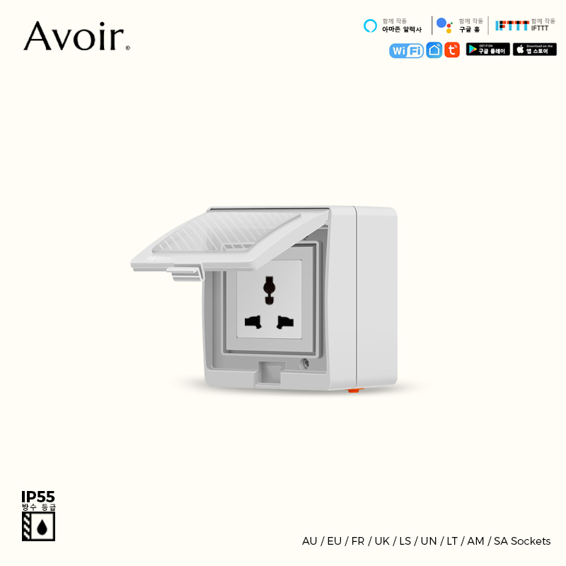 Outdoor Power Outlet With Remote Control - Avoir IP55 Tuya Wifiสมาร์ทกันน้ําปลั๊กไฟฟ้ากลางแจ้งOutlet FR/AU/EU/UK/US/ZAปลั๊กทํางานร่วมกับAlexa Google