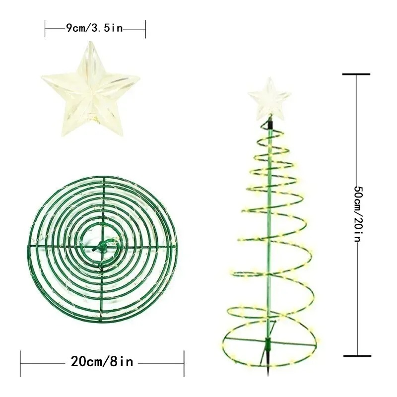 Outdoor Power For Xmas Lights - ไฟ LED แบบปักดินพลังงานแสงอาทิตย์กันน้ำสำหรับตกแต่งสวนกลางแจ้ง งานปาร์ตี้วันหยุด และสนามหลังบ้าน