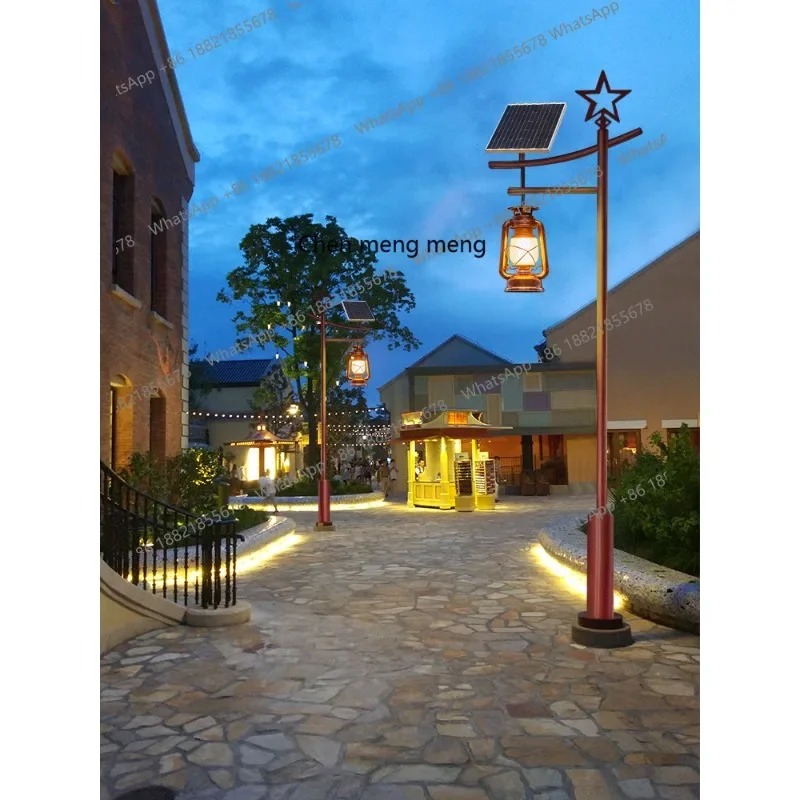 Outdoor Power Post - 03 s51 เสาโคมไฟพลังงานแสงอาทิตย์กลางแจ้ง, โคมไฟสนามสไตล์จีนโบราณ, โคมไฟรูปม้าสูง 3