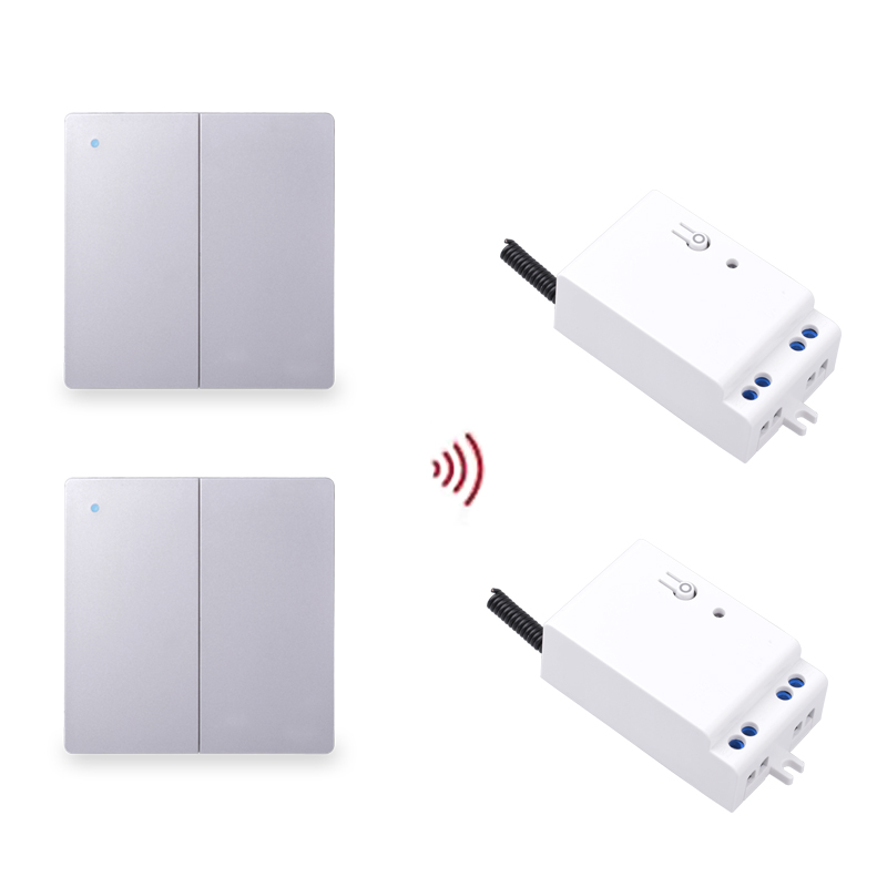 Outdoor Power Outlet With Remote Control - RF433ไร้สายสวิทช์รีโมทคอนโทรลควบคุมแบตเตอรี่ไม่มี IP54กันน้ำกลางแจ้งในร่มสีขาวสีเทา gold