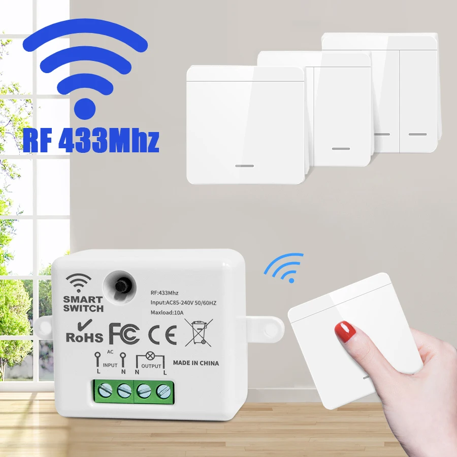 สวิตช์ไฟผนังไร้สาย 433 Mhz 1/2 - Outdoor Power Outlet With Remote Control บทวิจารณ์และราคา