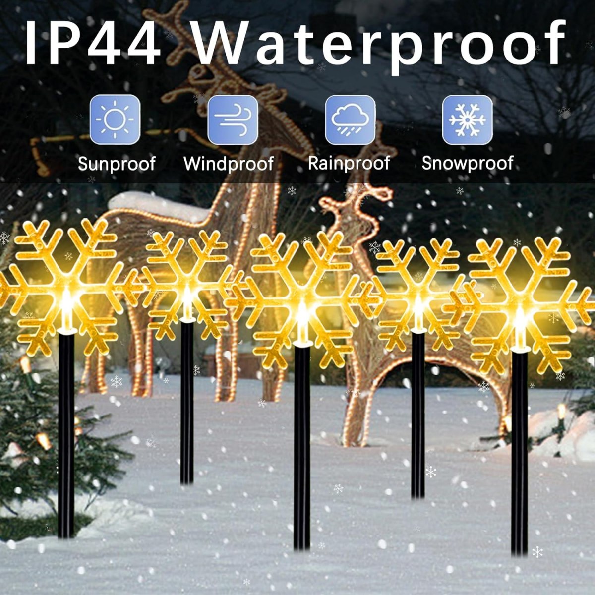 5 ชิ้นคริสต์มาสไฟทางเดินกันน้ํ - Outdoor Power For Xmas Lights บทวิจารณ์และราคา