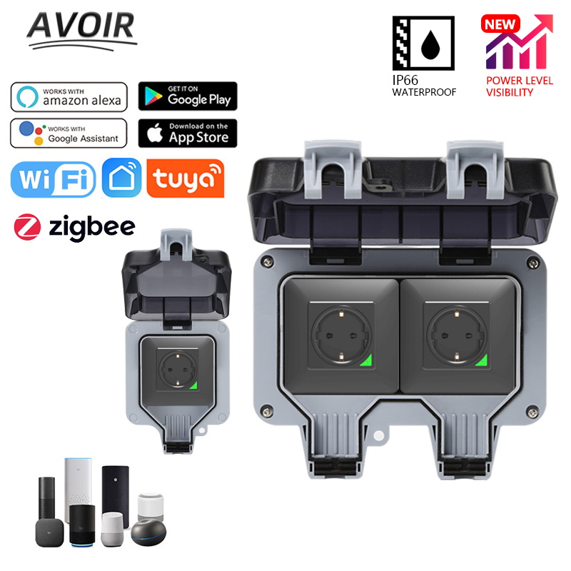 Avoir Tuya Zigbee เต้าเสียบ IP - Outdoor Power Outlet With Remote Control บทวิจารณ์และราคา