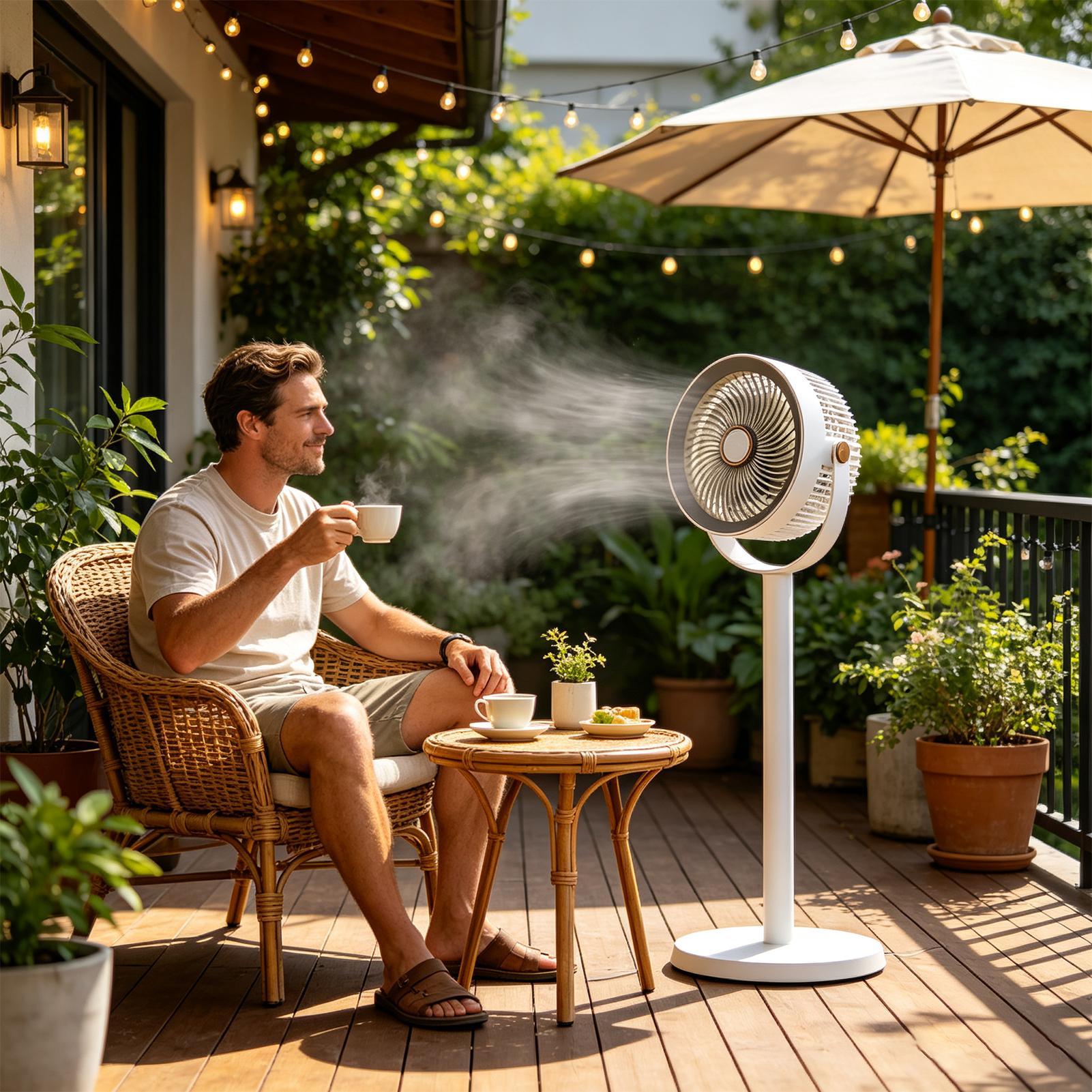 พัดลมตั้งพื้นแบบชาร์จไฟได้ 5 ร - Outdoor Power Pedestal บทวิจารณ์และราคา