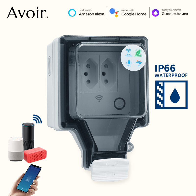 Avoir Tuya เต้ารับอัจฉริยะ Wi- - Outdoor Power Outlet With Remote Control บทวิจารณ์และราคา