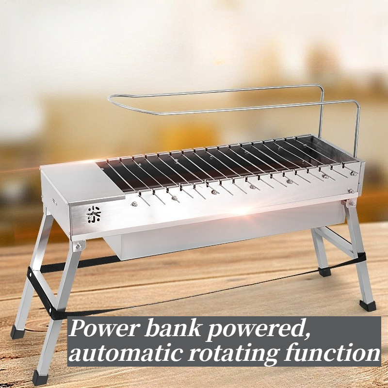 เตาบาร์บีคิวแบบพกพา หมุนอัตโนม - Outdoor Power Grill บทวิจารณ์และราคา