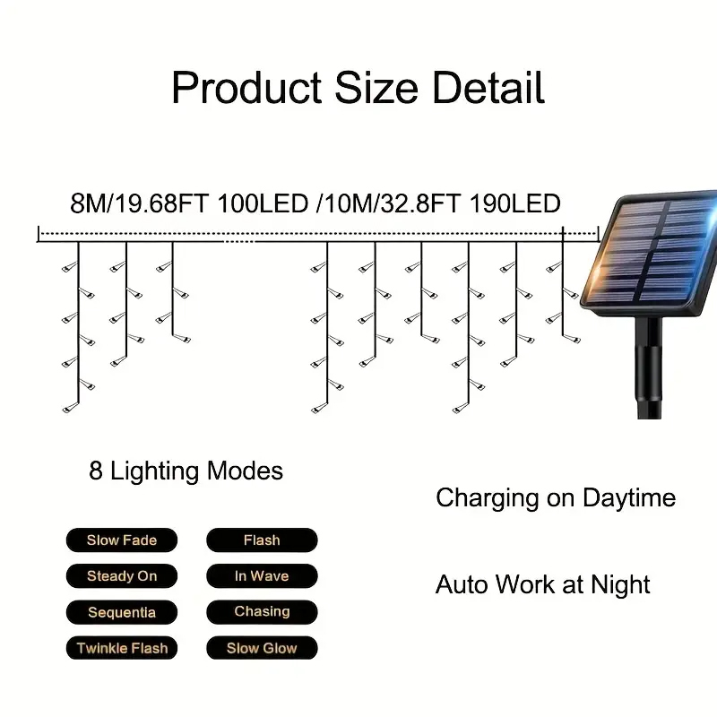 ไฟประดับรูปหยดน้ำแข็งพลังงานแส - Outdoor Power For Xmas Lights บทวิจารณ์และราคา