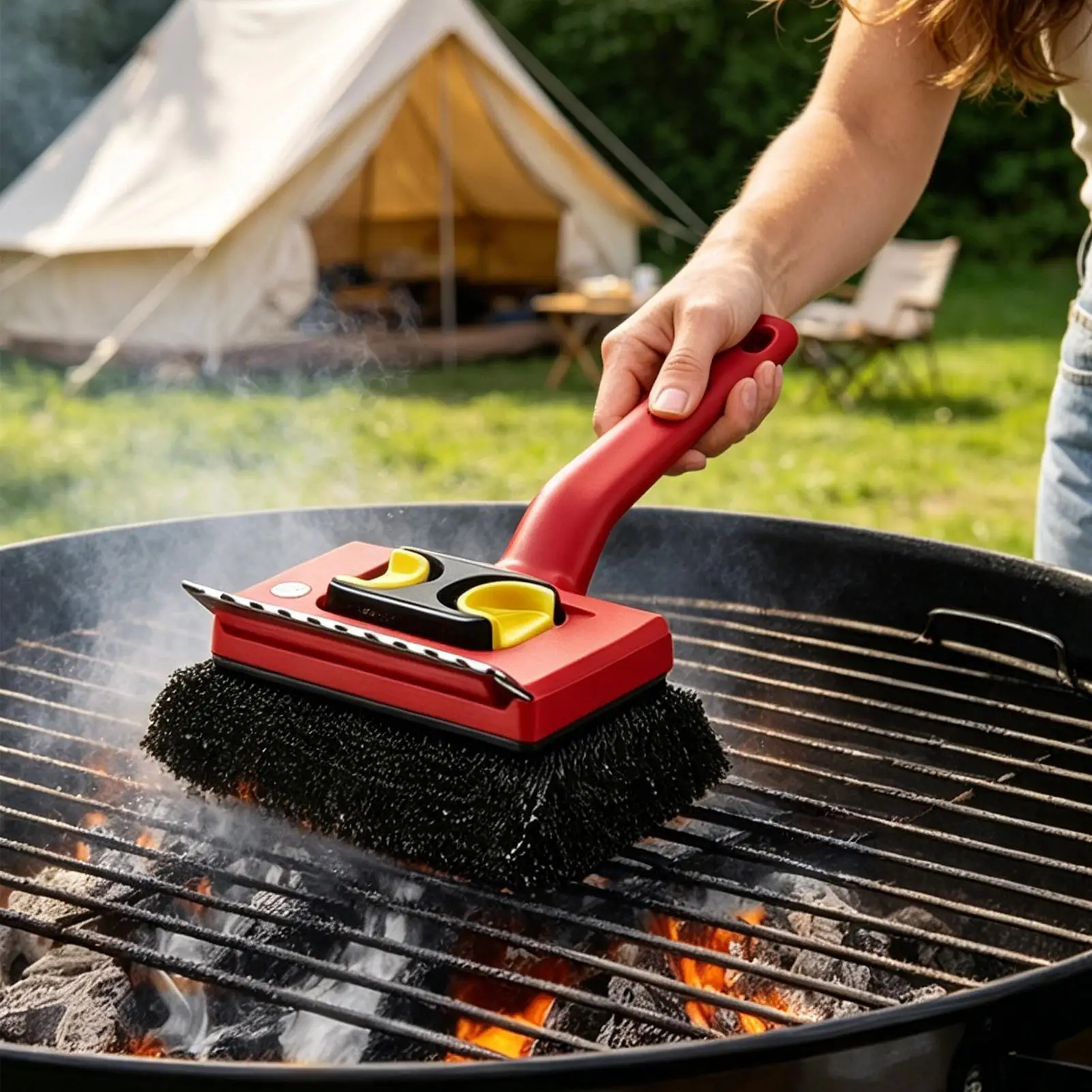 แปรงทำความสะอาดเตาย่างไฟฟ้าด้า - Outdoor Power Grill บทวิจารณ์และราคา