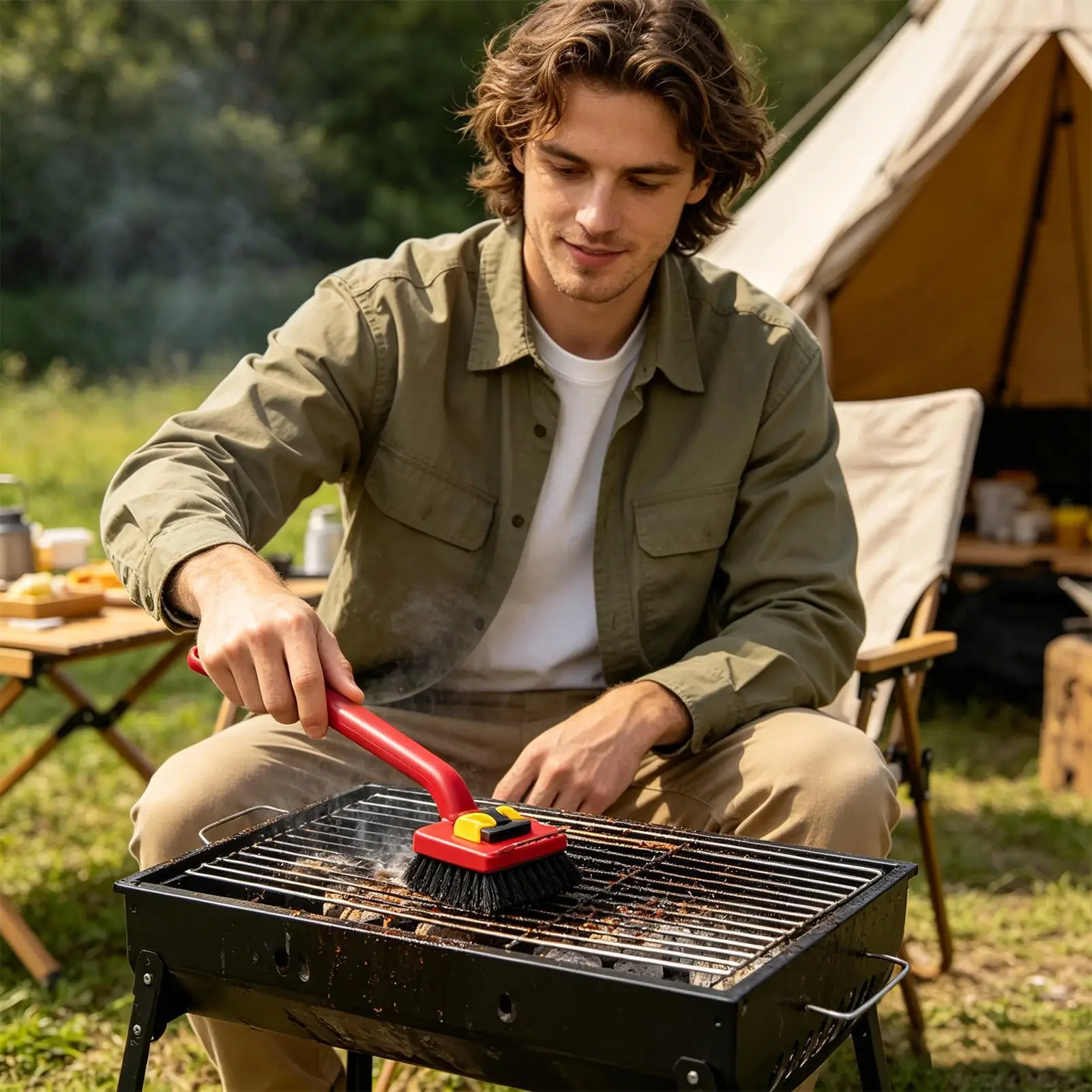 แปรงทำความสะอาดเตาย่างไฟฟ้าด้า - Outdoor Power Grill บทวิจารณ์และราคา