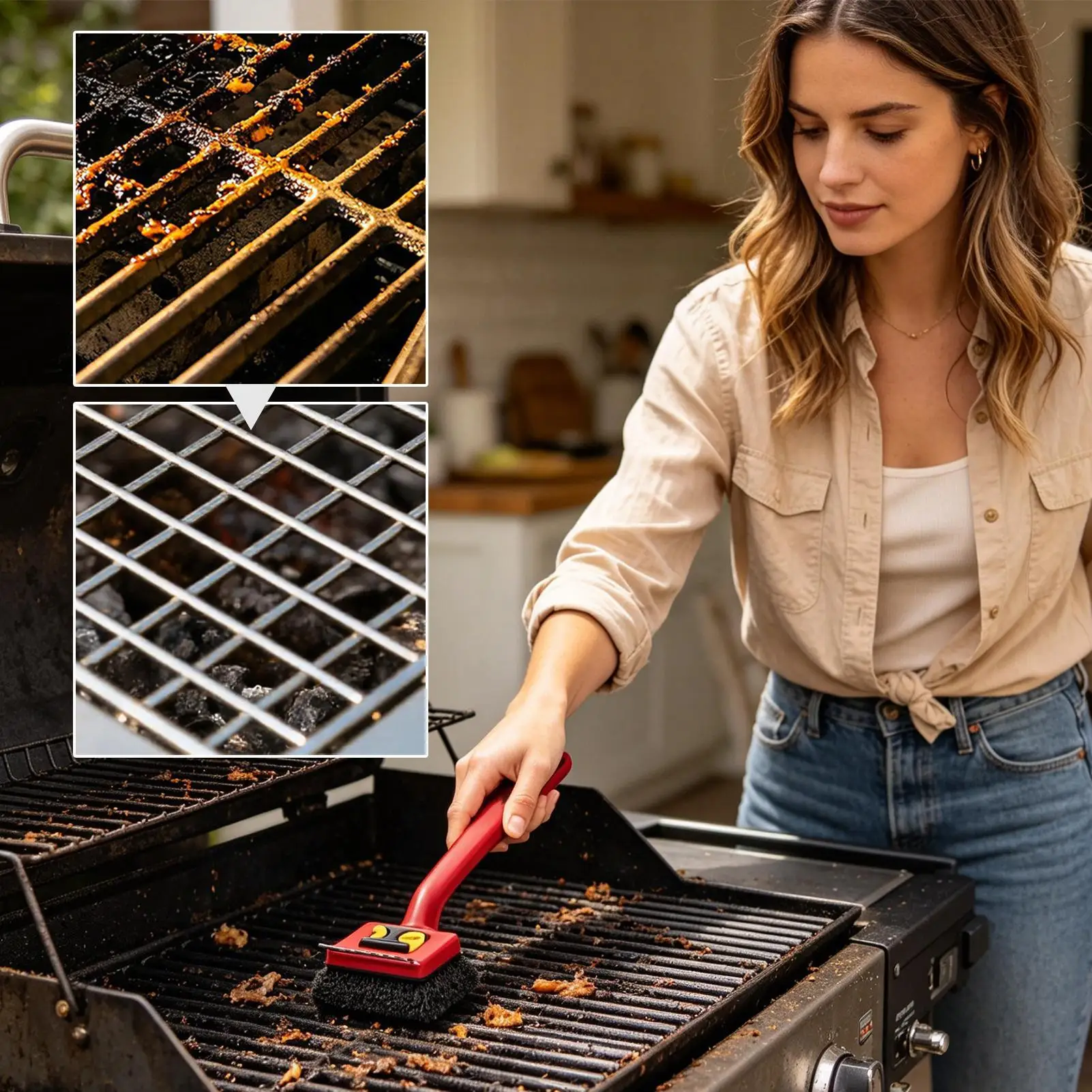 แปรงทำความสะอาดเตาย่างไฟฟ้าด้า - Outdoor Power Grill บทวิจารณ์และราคา