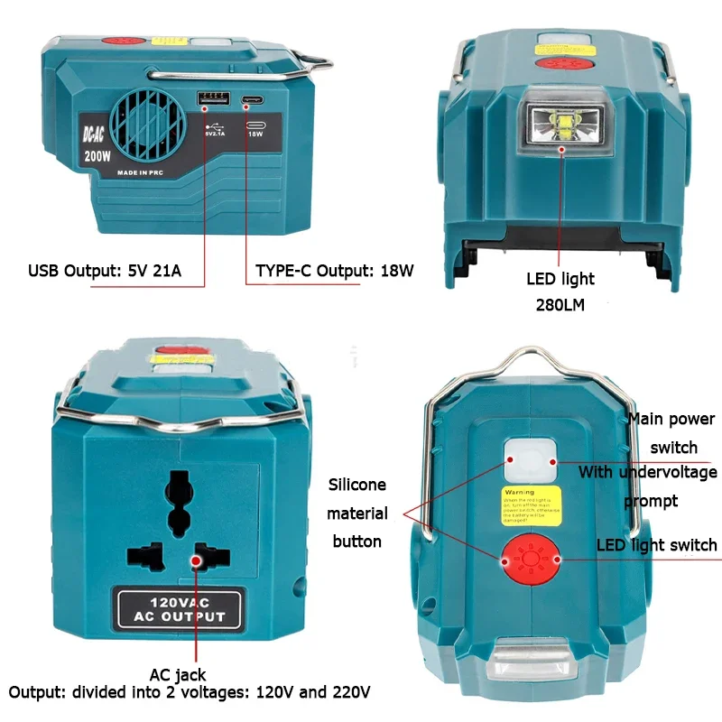 สำหรับ Makita/DeWal/Milwaukee/ - Outdoor Power Inverter บทวิจารณ์และราคา