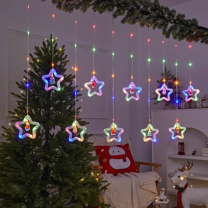 ไฟประดับม่านรูปดาว LED ใช้พลัง - Outdoor Power For Xmas Lights บทวิจารณ์และราคา