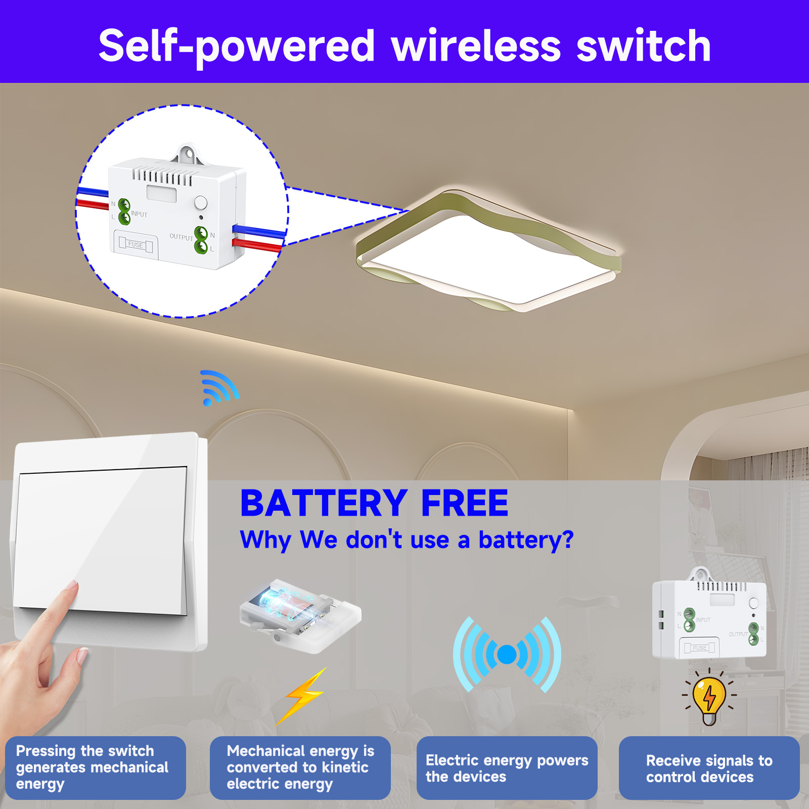 ไม่ต้องเดินสายไฟ สวิตช์ติดผนัง - Outdoor Power Outlet With Remote Control บทวิจารณ์และราคา