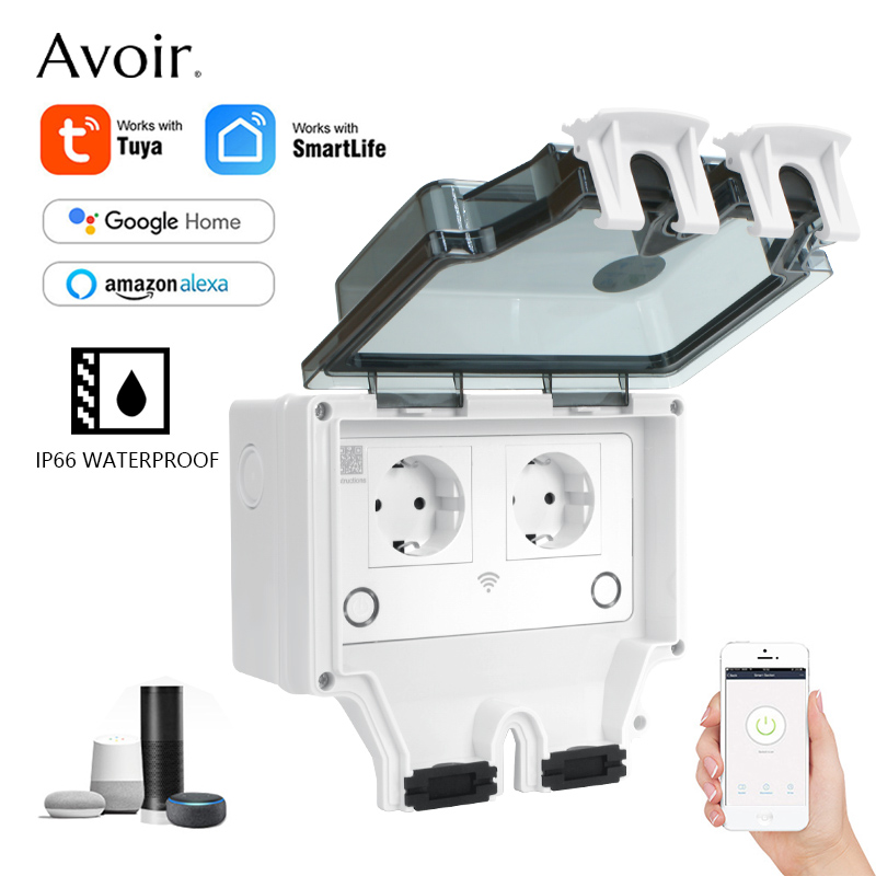 Avoir Tuya IP66 ซ็อกเก็ตไฟฟ้าก - Outdoor Power Outlet With Remote Control บทวิจารณ์และราคา