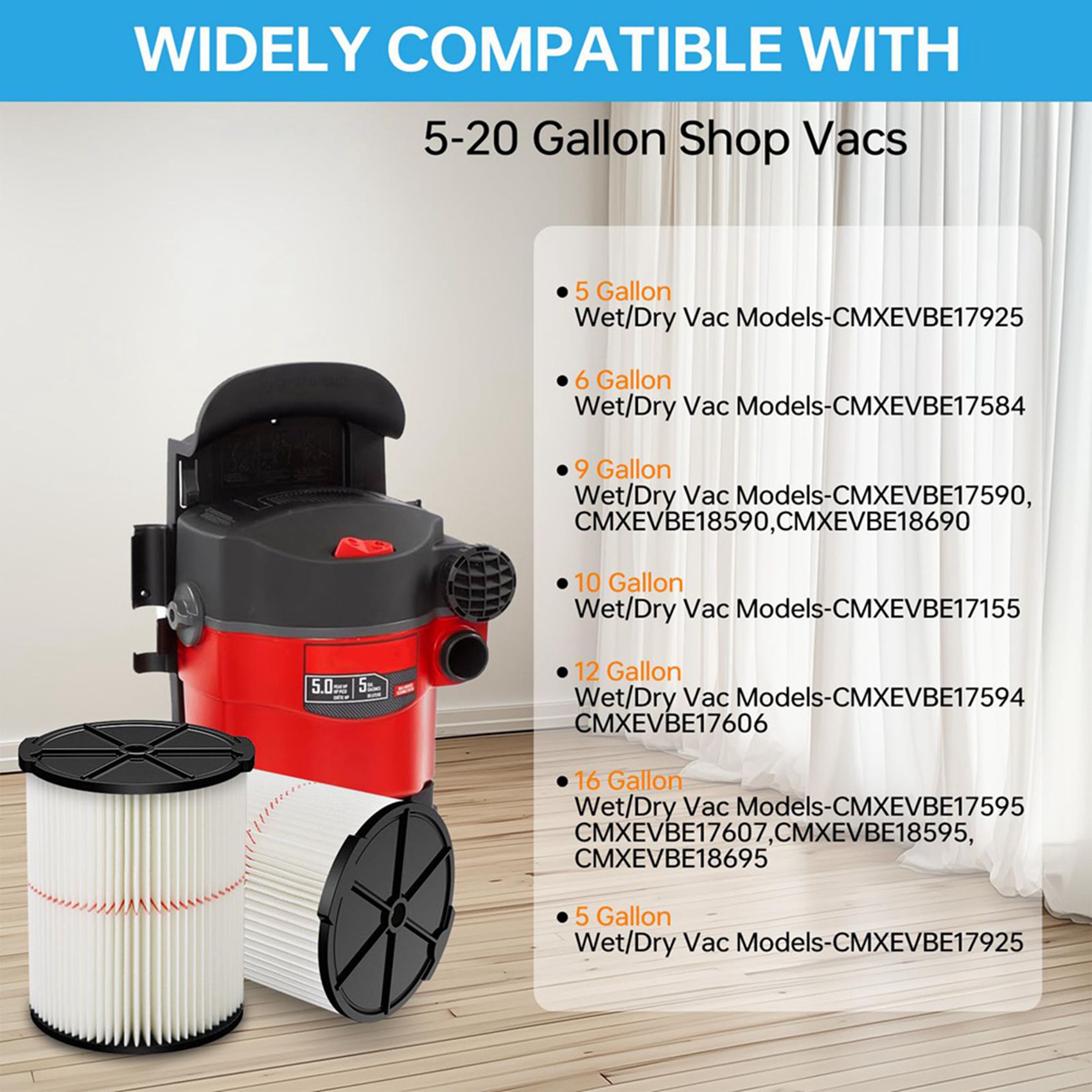 ไส้กรองเปลี่ยน BAAJ-4X สำหรับเ - Wet Dry Vacuum Shop บทวิจารณ์และราคา