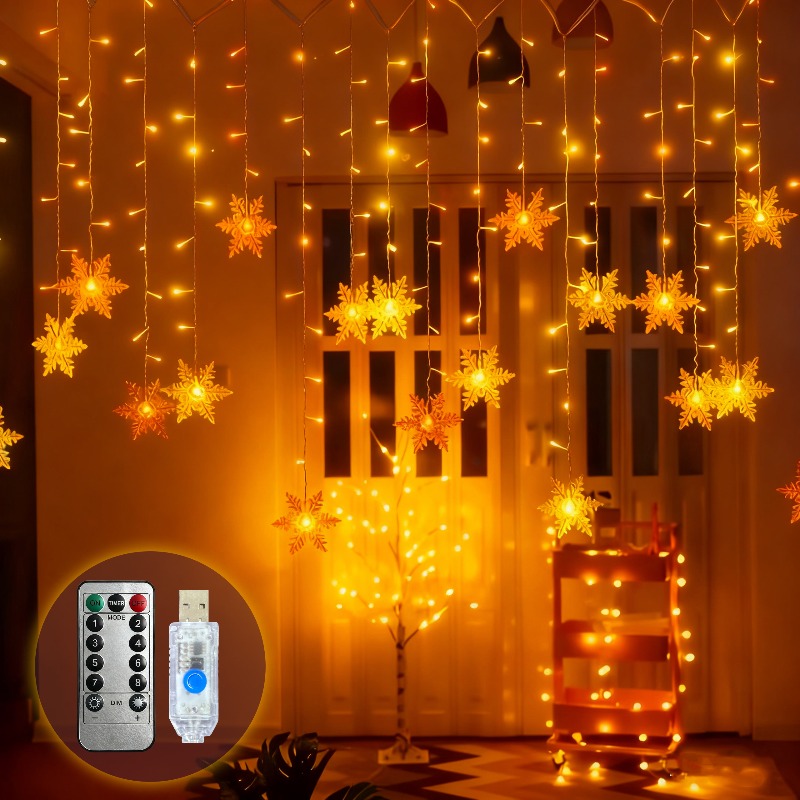 ไฟม่านรูปเกล็ดหิมะแบบใช้พลังงา - Outdoor Power For Xmas Lights บทวิจารณ์และราคา