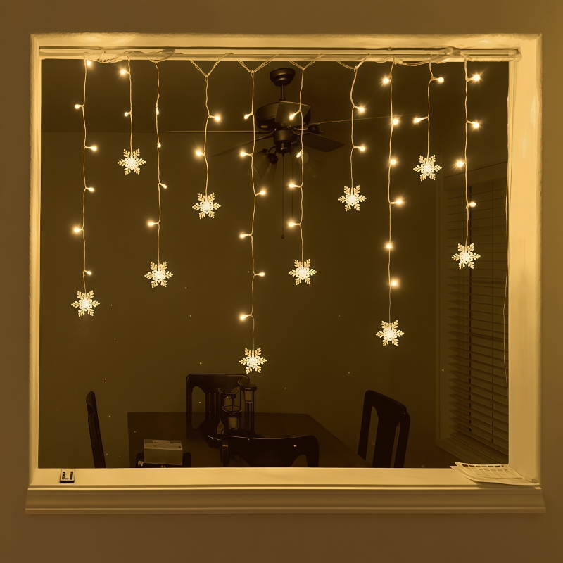 ไฟม่านรูปเกล็ดหิมะแบบใช้พลังงา - Outdoor Power For Xmas Lights บทวิจารณ์และราคา