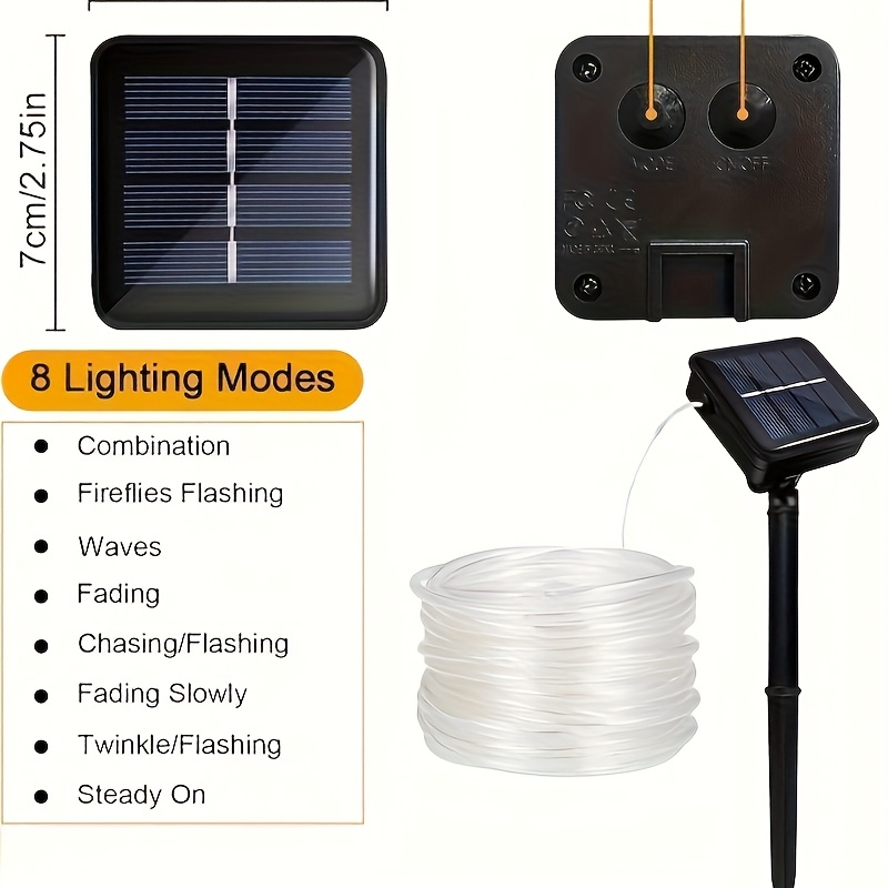 ไฟเชือกพลังงานแสงอาทิตย์ 8 โหม - Outdoor Power For Xmas Lights บทวิจารณ์และราคา